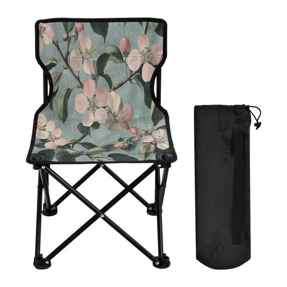 WOBOGO Malus Spectabilis Camping Chair Convenient Four Corner Backrest Folding Stool Can Hold Up to 220lbs