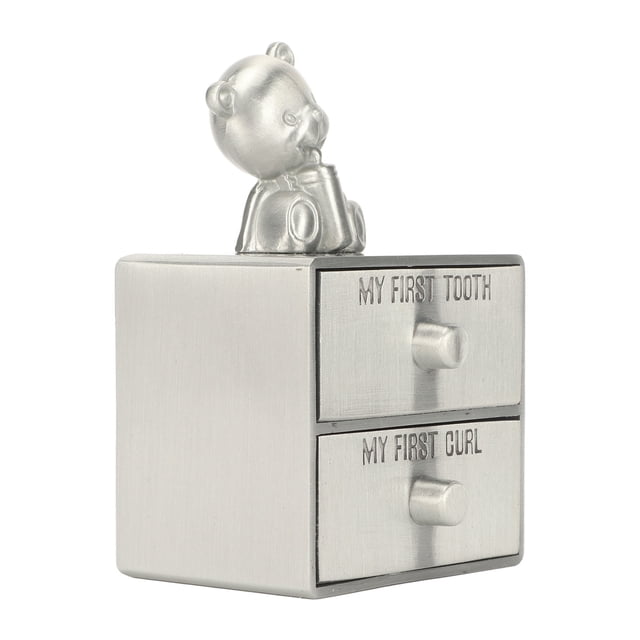Caja de recuerdo para el primer diente Bling Bling Caja para dientes de bebé Aleación de Zinc Plata