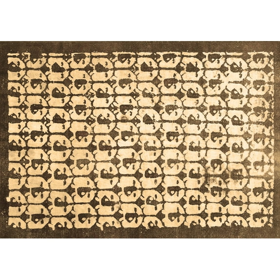 Ahgly Company Indoor Rectangle Abstract Brown Contemporary Area Rugs, 7' x 9'