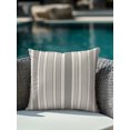 thumbnail image 4 of Outdoor Pillows Waterproof, Farmhouse Stripe Bedding Throw Pillows with Insert for Couch Sofa Bed, Boho Country Vintage Grey Striped 16x16 Inch Pillowcases Decorative Camping Patio Pillow Set of 1, 4 of 5