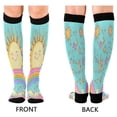 thumbnail image 4 of FORMRS Womens Knee High Socks Casual Long Thick Travel Daily Wear, 1 Pair, Retro Blue Rainbow, 4 of 6