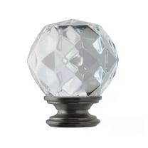 Ceybo Faceted Gunmetal Acrylic Crystal Sphere Curtain Rod Finial (Set of 2)