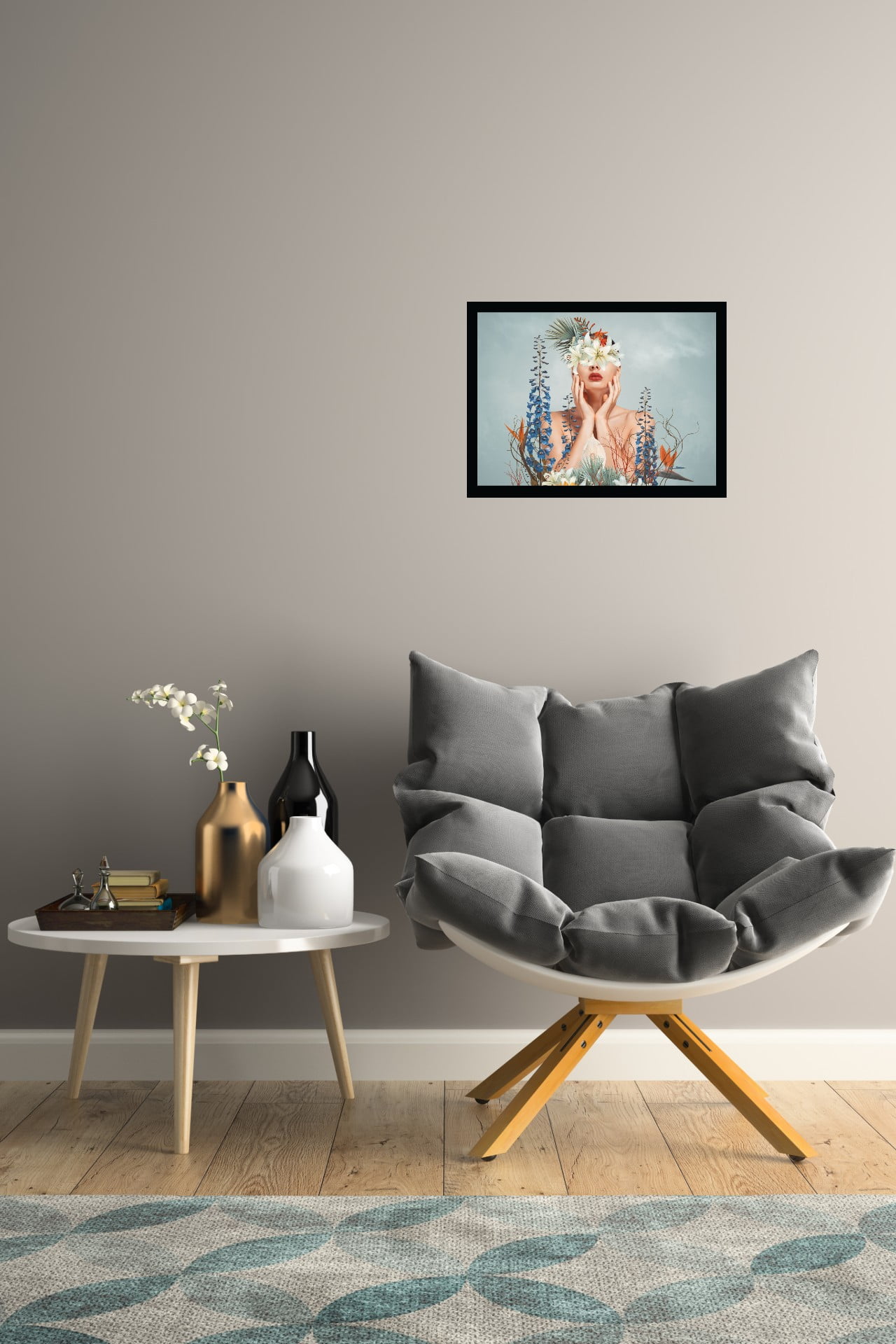 Venice Beach Collection's Beauty From Within Flowerhead 14x18 Framed Print