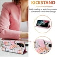 thumbnail image 3 of Wallet Case for Samsung Galaxy S23 Ultra 5G, PU Leather Phone Case Kickstand RFID Blocking Flip Case Card Slots Wrist Strap Relief Engraved Pattern Magnetic Closure Folio Case - Purple Rose, 3 of 16