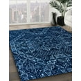 thumbnail image 3 of Ahgly Company Machine Washable Indoor Round Abstract Night Blue Area Rugs, 7' Round, 3 of 7