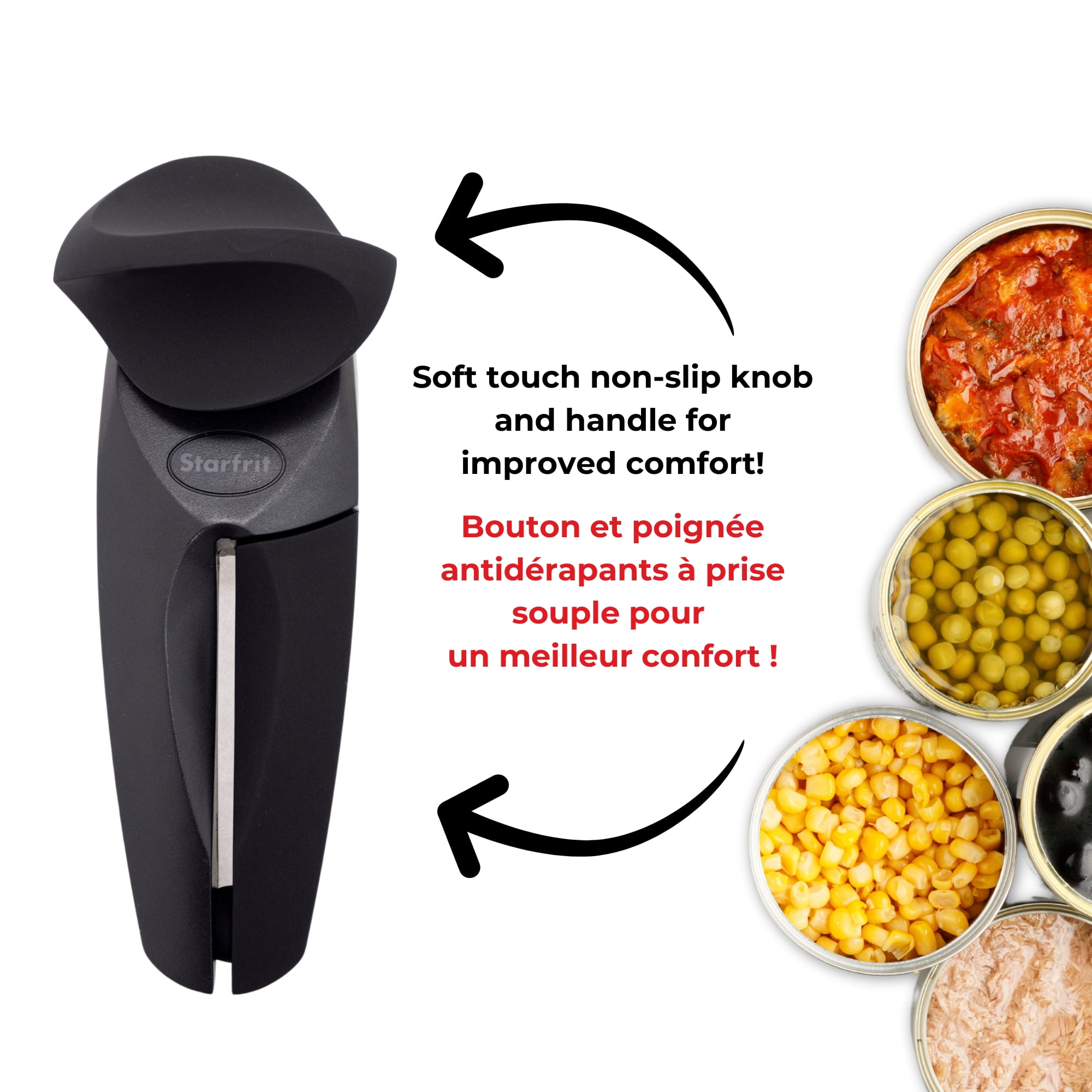 Starfrit Mightican Can Opener with Soft Grip Handle, Sage, H-STARFRIT MIGHTICAN SAGE