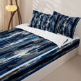 thumbnail image 3 of Homewish Grunge Navy Zipper Queen Comforter Set with Fitted Sheet and 2 Pillowcases,Modern Abstract Zipper Bedding Set,Navy Black,Reversible,4pcs, 3 of 8