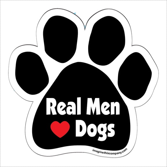 Real Men Love Dogs Paw Magnet