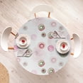 thumbnail image 4 of Ambesonne Fashion Fitted Round Tablecloth, Watercolor Circles Pattern, 56"- 60" Diameter, Soft Pink Pistachio Green, 4 of 5