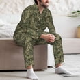 thumbnail image 7 of Naloa Green Snake Skin Men’s Pajamas Set - Long Sleeve Button Down Sleep Shirt and Pajama Bottoms Sleepwear Set-XX-Large, 7 of 7