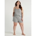 thumbnail image 3 of Joyspun Women's Ribbed Knit Pull On Sleep Shorts, Sizes S to 3X, 3 of 6