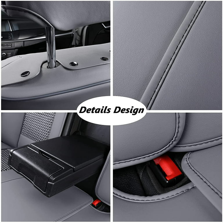 Coverado Auto Seat Covers Set, Gray Car Seat Covers 5 Seats Full