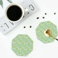thumbnail image 5 of Lsque Easter with eggs and flowers Pattern 4" Drink Coasters Set of 6, Leather Absorbent Coasters, Table Coaster Set Decorative Coffee Cup Coasters Housewarming Gift,Octagon, 5 of 7