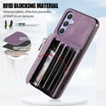 thumbnail image 4 of Jiahe Cover For Samsung Galaxy A54 5G Wallet Cover with Credit Card Holder Slot Shoulder Crossbody Strap PU Leather Zipper Pocket Case Cover,Purple, 4 of 10