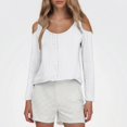 thumbnail image 2 of Camiseta de mujer con cuello en V y manga raglán - Diseño calado, informal de otoño, suave y transpirable, fácil de cuidar, 2 of 4