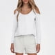 thumbnail image 2 of Camiseta de mujer con cuello en V y manga raglán - Diseño calado, informal de otoño, suave y transpirable, fácil de cuidar, 2 of 4