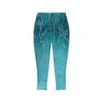 thumbnail image 4 of Womens Soft Yoga Pants for Floral Print High Waist Pants Knee Length Slim Fit Yoga Cropped Trouser Leggings for Women Running Gym and Workout, 4 of 5