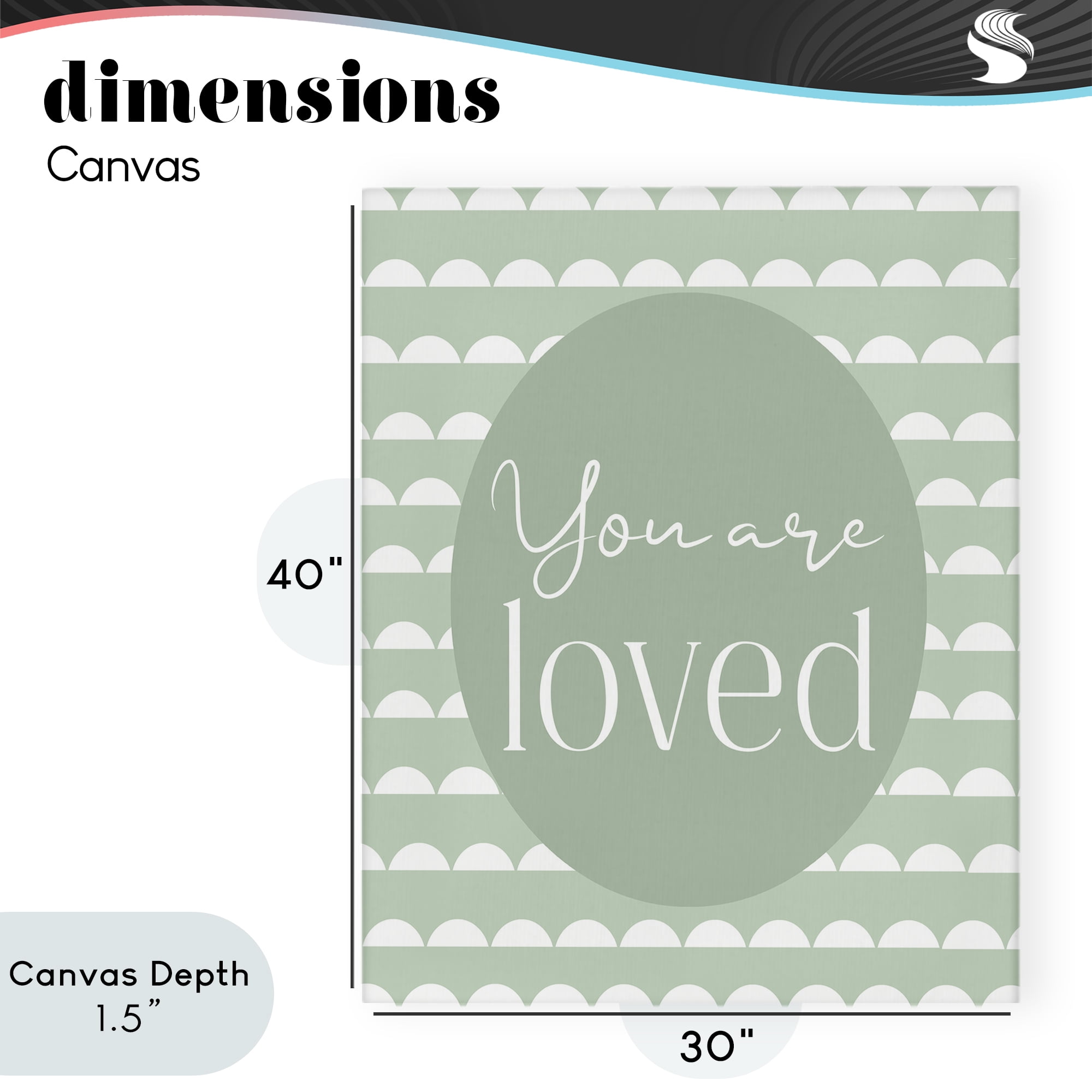 Stupell Industries You Are Loved Light Green Canvas Wall Art, design by Christine Simpson Art