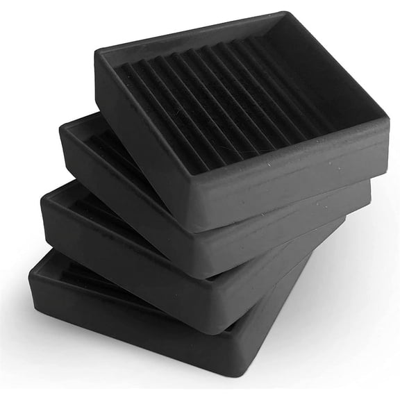 2.5X2.5 inch Anti Slip Furniture Pads, Rubber Furniture Gripper, Non Slip Bed Casters For Hardwood Floors, NOGIS Anti Slide Floor Protector for Bed Couch Stoppers (Black, 4 Pack)