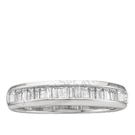 10K White Gold 0.25ctw Channel Set Baguette Diamond Ladies Fashion Band Ring