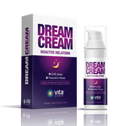 Vita Sciences Dream Cream Bioactive Melatonin, Topical Cream for Relaxation and Sleep Support, 1.7 oz