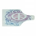 thumbnail image 1 of Groovy Cutting Board, Classic Hand Drawn Style Peace Sign and Swirls Freedom Change Hope Roll, Decorative Tempered Glass Cutting and Serving Board, Wine Bottle Shape, Pink Blue White, by Ambesonne, 1 of 1