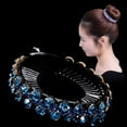 thumbnail image 4 of MODANU 16 Pack Large Rhinestone Gem Jeweled Glitter Leaf Plastic Hair Claws Clips Ponytail Bun Chignon Twist Holder Thick Hair Up Accessories for Women and Girls, 4 Colors, 4 of 7