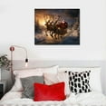 thumbnail image 4 of Awypu Canvas Wall Art, Village in the Snowy Mountains and Santa Claus Decorations Artwork Print on Canvas, Wall Art Decorations for Home Living Room Decor, 4 of 4
