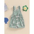 thumbnail image 4 of Nygoyerh Toddler Baby Girls Summer Overall Shorts Flower Print Sleeveless Rolled Hem Suspender Jumpsuit 6M-4T Kids Cute Shortall Playsuit with Pockets for Casual Daily, 4 of 9