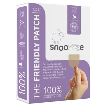 The Friendly Patch Snooze, Melatonin Sleep Patches sleep Aid Ashwagandha Valerian root Men Women, 8 Count