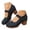 Black, variant on Women Chunky Heel Sandals Closed Toe Dress Shoes for Party and Work Ladies Summer Platform Casual Block Heels Size 9 White