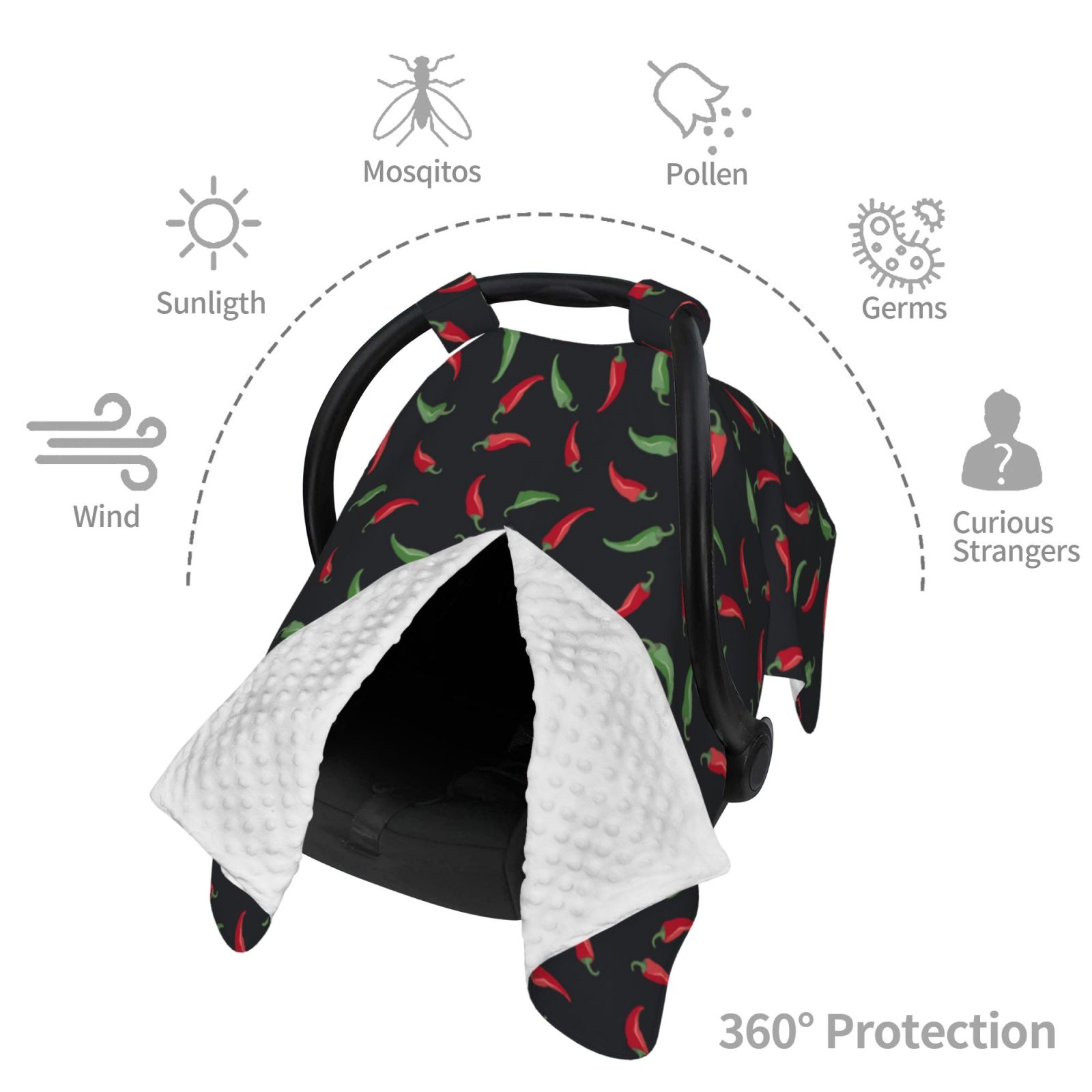 Car Seat Cover Baby - bell Pepper red Breathable Infant Car Seat Cover for Baby Carseat, Lightweight Comfort Baby Essentials Must Haves Newborn Stuff for Girl Boy