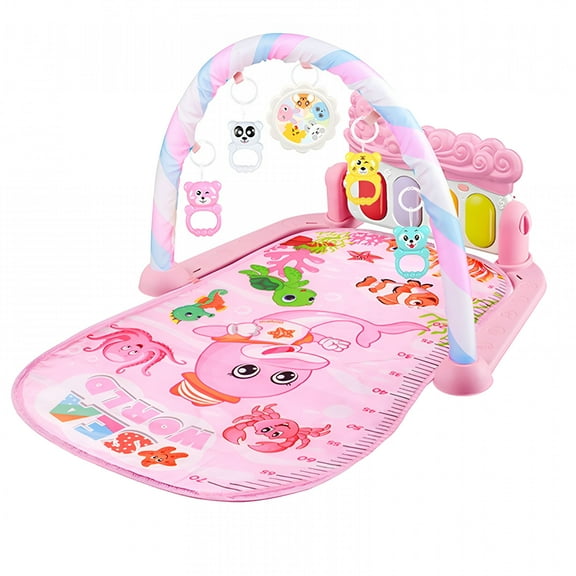 BESTSKY Funny Play Piano Tummy Time Baby Activity Mat with 5 Infant Sensory Baby Toys, Baby Play Mat Baby Gym, Music and Lights Boy & Girl Gifts for Newborn Baby 0 to 3 6 9 12 Months