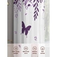 thumbnail image 6 of Purple Spring Botanical Sheer Curtains 45 Inch Length 2 Panels Set, Weeping Eucalyptus Butterfly Voile Window Treatment Rod Pocket Small Kitchen Curtains Drapes for Bedroom 52"x45"x2, 6 of 7
