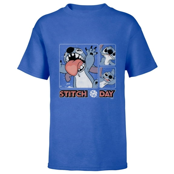 Disney Lilo & Stitch 626 Stitch Day Silly Faces Distressed - Short Sleeve T-Shirt for Kids - Customized-Royal