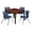 Cherry / Black / Navy Blue, variant on Romig Trek 30 in. Square Mobile Adjustable Classroom Table- Neo Walnut Top, Grey Base & 4 Andy 12 in. Blue Stack Chairs