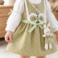 thumbnail image 6 of Toddler Little Girls Dress Bow Fall Winter Clothes Kids Girls Outfits Long Sleeve Thanksgiving School Picture Day Outfits Pink 1-2Y(90), 6 of 8