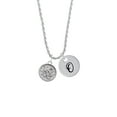 thumbnail image 2 of Delight Jewelry Silvertone Love Square - Round Seal Silvertone Script Initial Disc - O - Charm Necklace, 20"+3", 2 of 4
