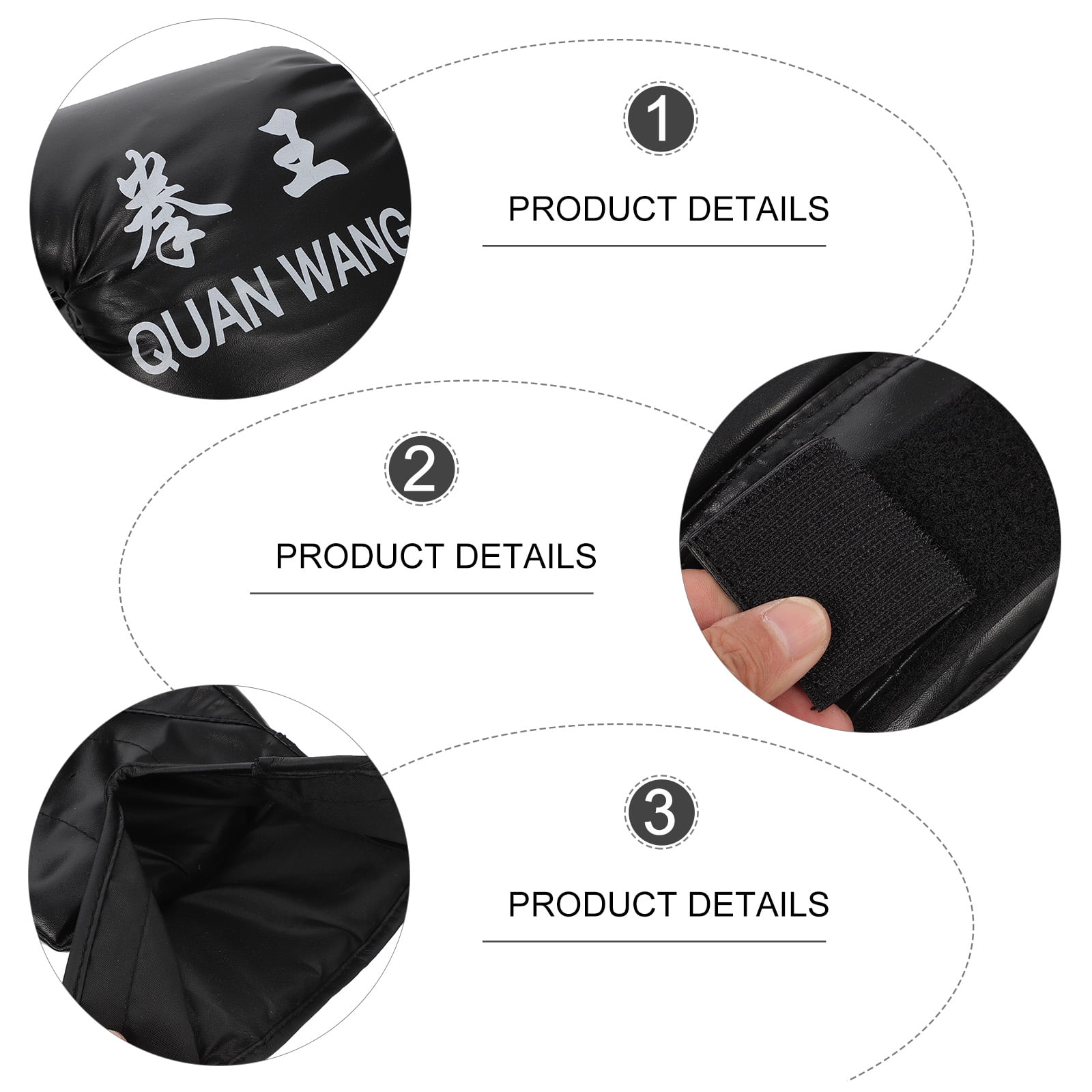 ETHZZLE 1 Pair of Professional Kickboxing Gloves Training Sparring Gloves Portable Boxing Gloves