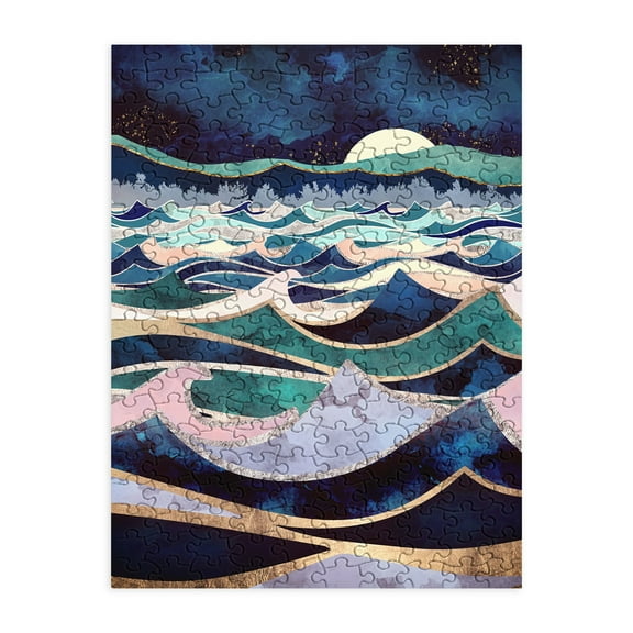 Society6 Spacefrogdesigns Moonlit Ocean 200 Piece Jigsaw Puzzle