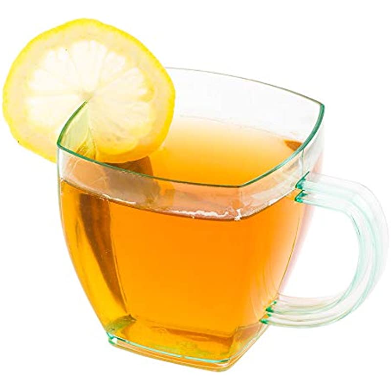 5 Ounce Plastic Coffee Cups, 100 Square Espresso Mugs Disposable