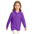 thumbnail image 4 of Grblisyd Girls Long Sleeve Polo Shirt Cute Collar Tops Kids Fall School Uniform Shirts Casual Performance Golf Shirts, 4 of 8