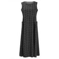 thumbnail image 4 of Robes d'Été pour Femmes Robe de Plage en Lin Col Décontracté Robe Midi Ample avec Poches, 4 of 9