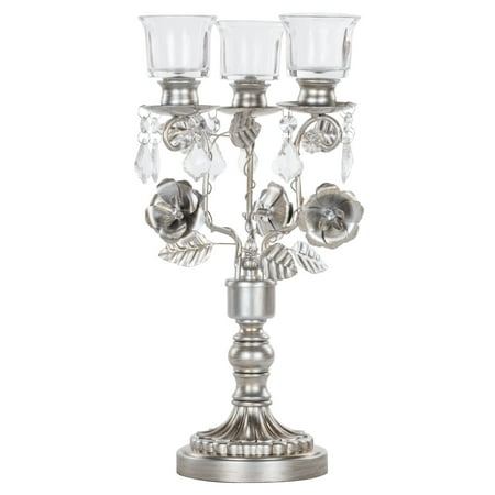 Amalfi Décor Antique Fl 3 Light Metal Candelabra Centerpiece Amalfi Décor Antique Fl 3 Light Metal Candelabra Centerpiece Silver Stainless Steel Frame With Gl Crystals