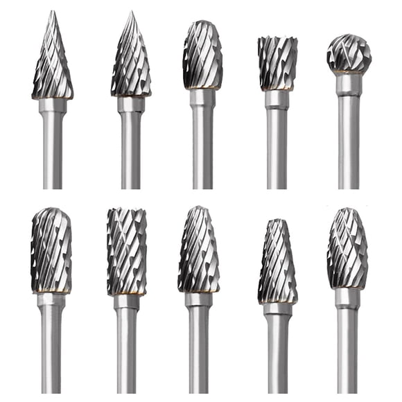 Juego de fresas rotativas FOTYBEI de carburo de tungsteno para Dremel, 10 unidades