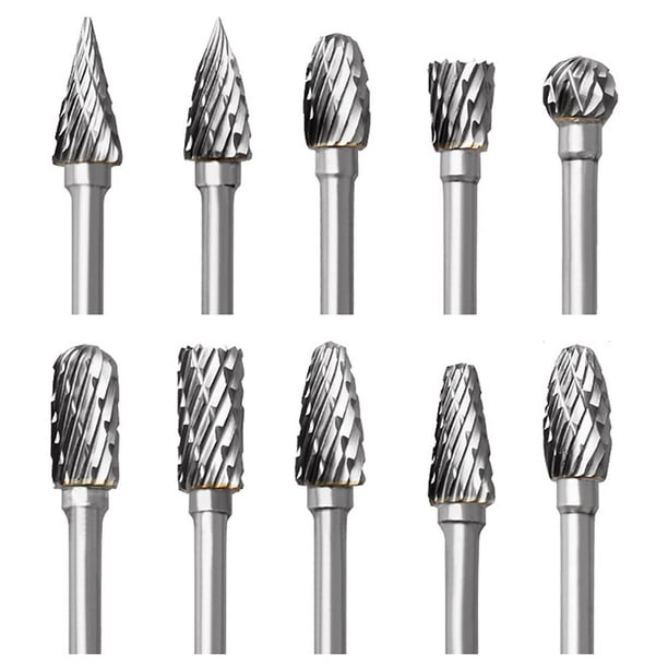 Juego de fresas rotativas FOTYBEI de carburo de tungsteno para Dremel, 10 unidades