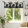 thumbnail image 6 of Brown Bear Forest Silhouette Valances for Windows, 60 x 18in, Vintage Animal Tree Rod Pocket Kitchen Valance Curtain Light Filtering Window Treatments for Living Room Bedroom, 1 Panel, 6 of 7