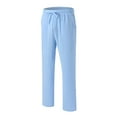 thumbnail image 5 of Men Casual Sport Pants Men Spring And Summer Pant Casual All Solid Color Painting Cotton Linen Loose Plus Size Trouser Fashion Beach Pockets Pant, 5 of 6