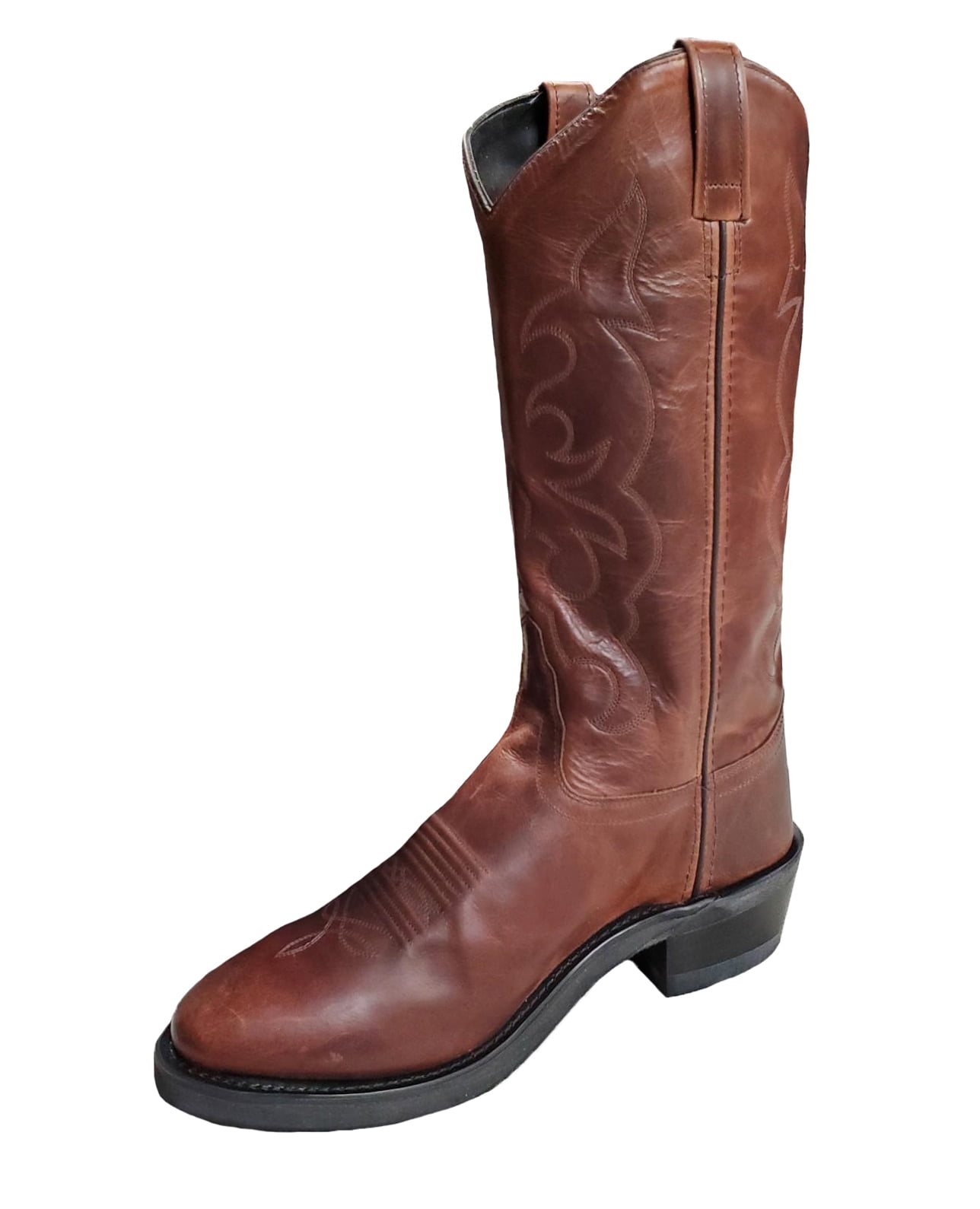 Woodland NEBRASKA Mens Leather Ankle Western Cowboy Boots Distressed Black