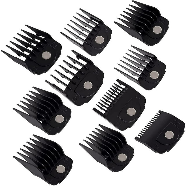 FrostHike Lot de 10 Guides de Protection Magnétiques pour Tondeuse à Cheveux Compatibles avec la Série Master de Andis, Peigne de Fixation Magnétique pour Tondeuse à Cheveux - de 1\\16 Pouces à 1 Pouce.